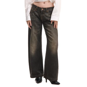 Cropp - Szare jeansy wide leg vintage - szary