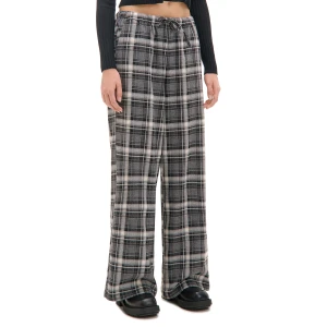 Cropp - Szare spodnie baggy w kratę - szary