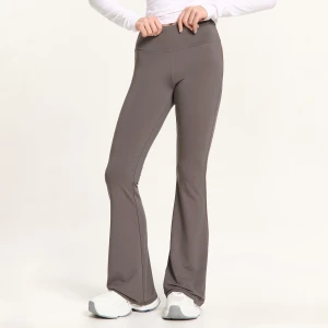 Cropp - Szare spodnie flare - jasny szary