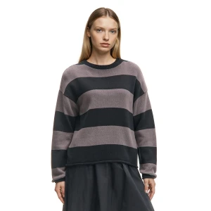 Cropp - Szaro-czarny sweter w paski - szary