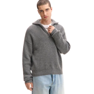 Cropp - Szary sweter z kołnierzykiem - szary