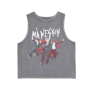Cropp - Szary tank top z Måneskin - szary