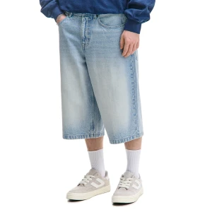 Cropp - Szorty denim long and wide - niebieski