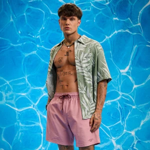 Cropp - Szorty kąpielowe w stylu vintage - różowy