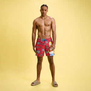 Cropp - Szorty kąpielowe z Homerem Simpsonem - czerwony