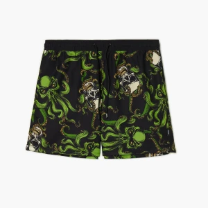 Cropp - Szorty kąpielowe z motywem ośmiornicy i czaszek - czarny