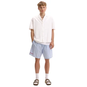 Cropp - Szorty w paski z kieszeniami - biały