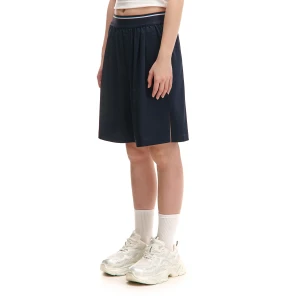 Cropp - Szorty z ozdobną gumą w pasie - granatowy