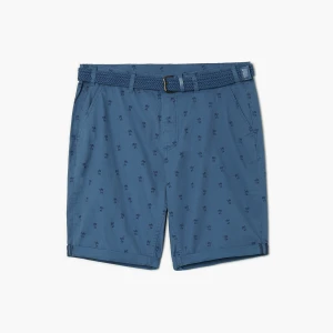 Cropp - Szorty z plecionym paskiem - niebieski