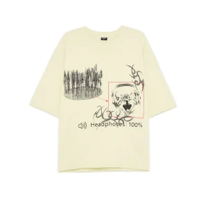Cropp - T-shirt boxy z nadrukami - fioletowy