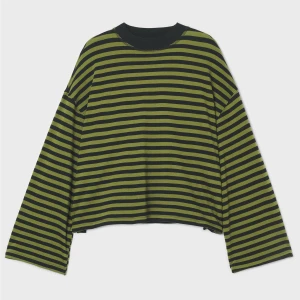 Cropp - T-shirt longsleeve w paski - zielony