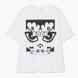 Cropp - T-shirt oversize z japońskim motywem - biały