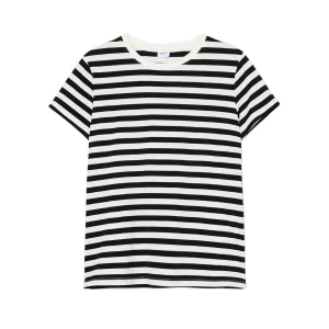 Cropp - T-shirt w czarno-białe paski - biały