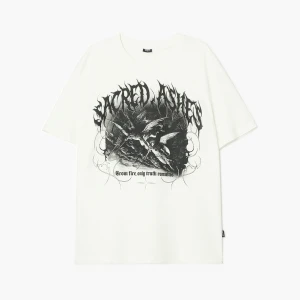 Zdjęcie produktu Cropp - T-shirt w stylu grunge - kremowy