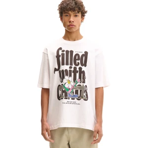 Cropp - T-shirt z autorskim nadrukiem - biały