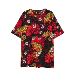 Cropp - T-shirt z kameleonem - kasztanowy