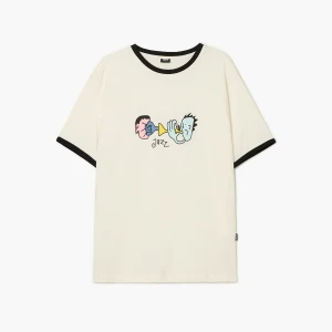 Zdjęcie produktu Cropp - T-shirt z kontrastowymi lamówkami - kremowy