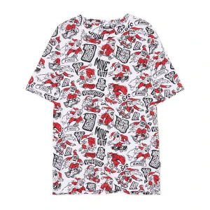 Cropp - T-shirt z mikołajowymi skaterami - biały