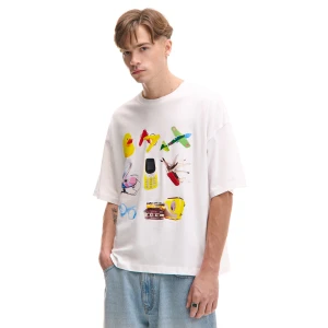 Cropp - T-shirt z motywami lat 90-tych - biały
