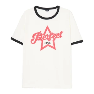 Cropp - T-shirt z motywem gwiazdy - kremowy