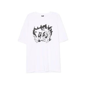 Cropp - T-shirt z motywem płonących kart - biały