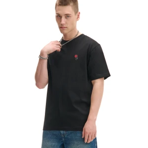 Cropp - T-shirt z motywem róży i węża - czarny