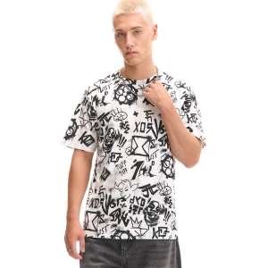 Cropp - T-shirt z nadrukiem all over Arcane - biały