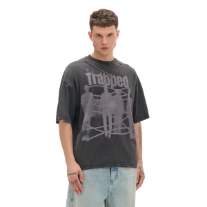 Cropp - T-shirt z odpinanym łańcuszkiem UNISEX - czarny