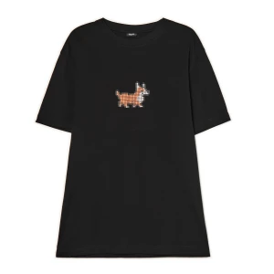 Cropp - T-shirt z pikselowym nadrukiem corgi - czarny