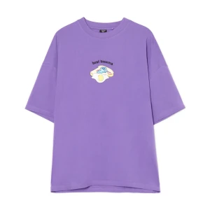 Cropp - T-shirt z zabawną naszywką Stitcha - fioletowy