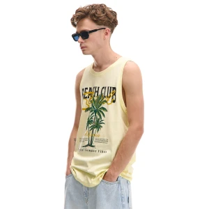 Cropp - Tank top z wakacyjnym motywem - zielony