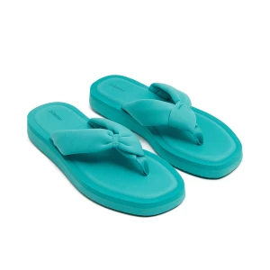 Cropp - Turkusowe klapki japonki - turkusowy