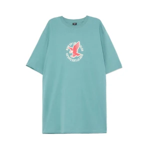 Cropp - Turkusowy T-shirt z motywem orła - zielony