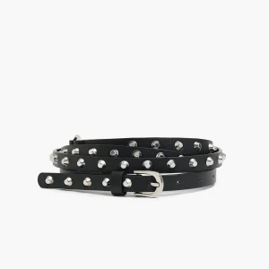Cropp - Wąski pasek z metalowymi ćwiekami - czarny