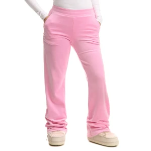 Cropp - Welurowe różowe spodnie - różowy