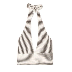 Zdjęcie produktu Cropp - Wiązany crop top w paski - brązowy