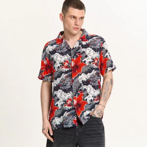 Cropp - Wiskozowa wzorzysta koszula - szary