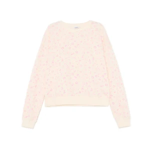 Cropp - Wzorzysta bluza - kremowy