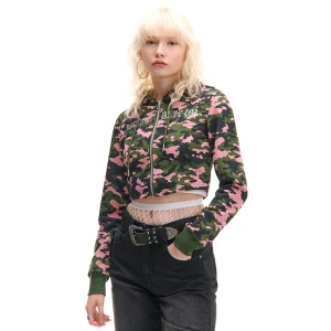 Cropp - Wzorzysta bluza moro z kapturem - wielobarwny