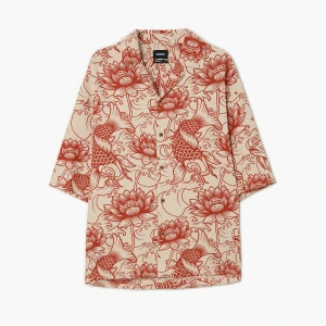 Cropp - Wzorzysta koszula z japońskimi motywami - beżowy