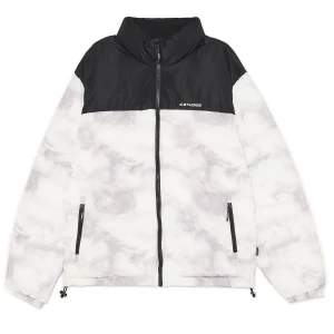 Cropp - Wzorzysta kurtka puffer ze stójką - biały