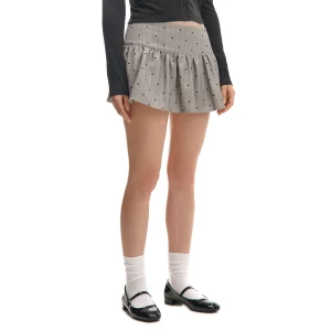 Cropp - Wzorzysta spódniczka mini z wiskozą - jasny szary