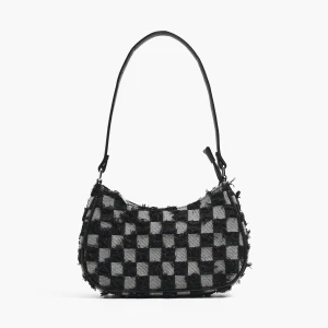 Cropp - Wzorzysta torebka hobo - czarny