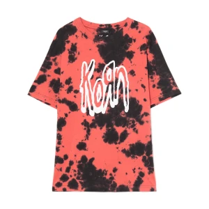 Cropp - Wzorzysty T-shirt z Korn - czerwony
