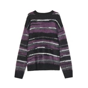 Cropp - Żakardowy sweter w paski - fioletowy