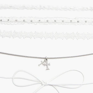 Cropp - Zestaw 5 naszyjników - biały