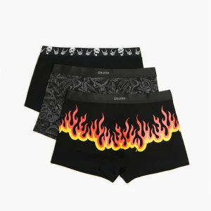 Cropp - Zestaw bokserek z motoryzacyjnym motywem - szary