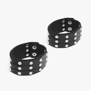 Cropp - Zestaw bransoletek z imitacji skóry - czarny