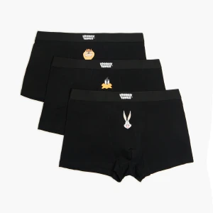 Cropp - Zestaw czarnych bokserek z postaciami Looney Tunes - czarny