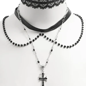 Cropp - Zestaw naszyjników w stylu gotyckim - srebrny